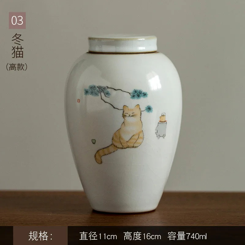 Pet Urn Lovely Delicate Moisture-Proof Teeth Beard Memorial Collection Cat Dog Urn with Scriptures Container for Pet Ashes
