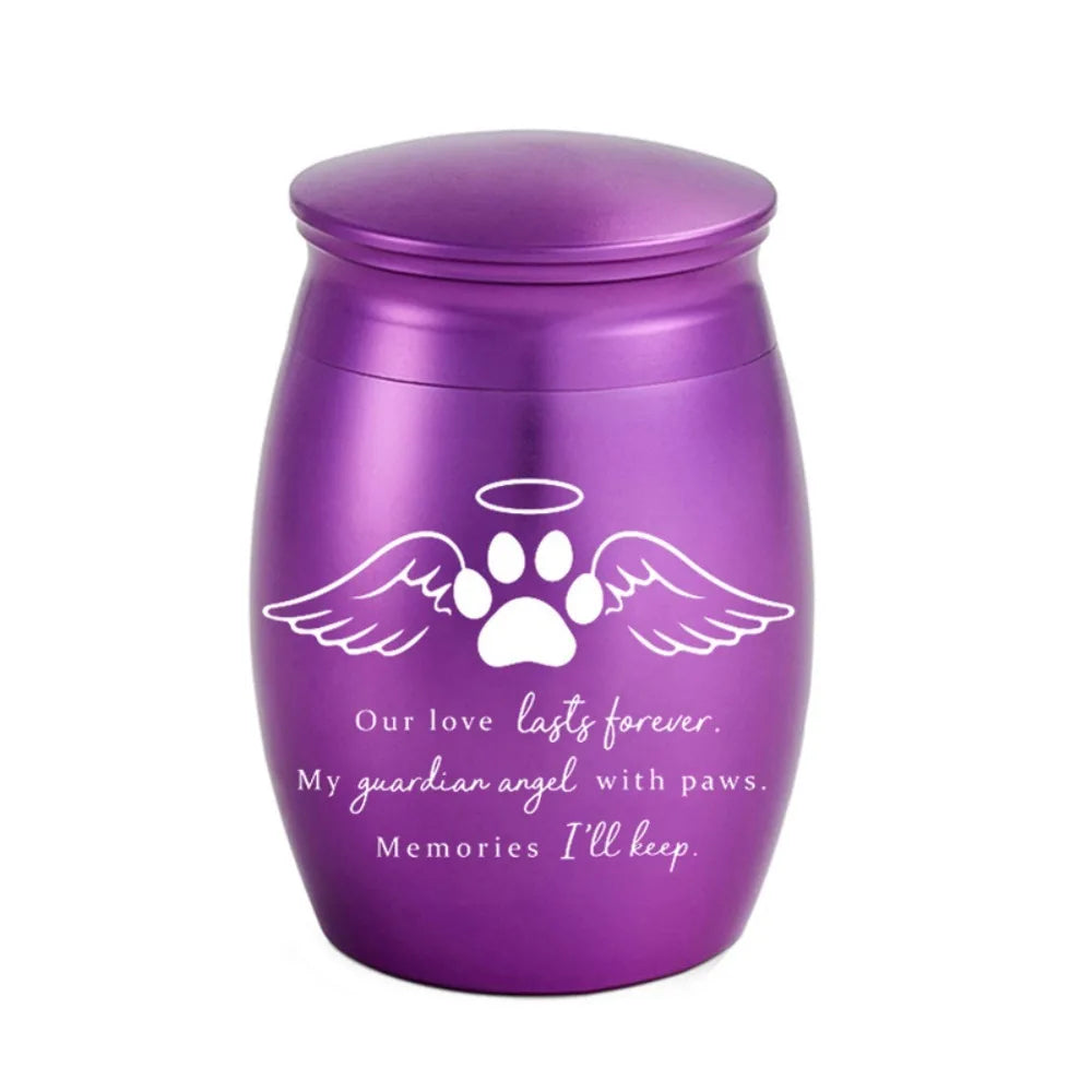 Keepsake Waterproof Mini Pet Ashes Box Dustproof Portable Pet Paw Print Urn with Lid Cat Memorial Urn Pet Cemetery