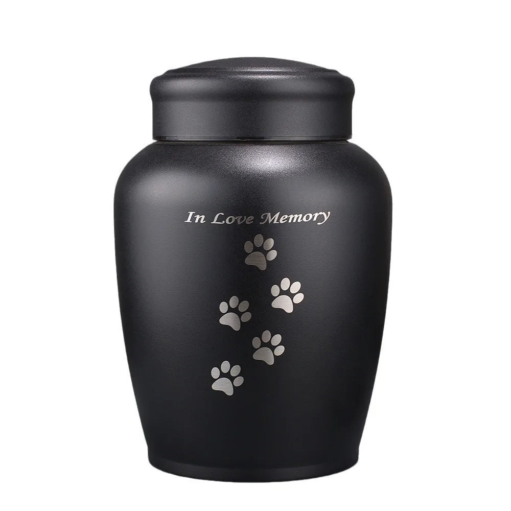 Moisture-Proof Stainless Steel Pet Urn Sealed Metal Funeral Memorial Ash Holder Waterproof Pet Cremation Box Funeral Supplies
