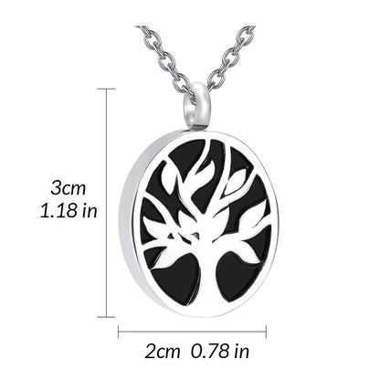  Tree of Life Cremation Necklace for Ashes of Loved One Stainless Steel Keepsake Memorial Urn Jewelry Pendant for Human/Pet