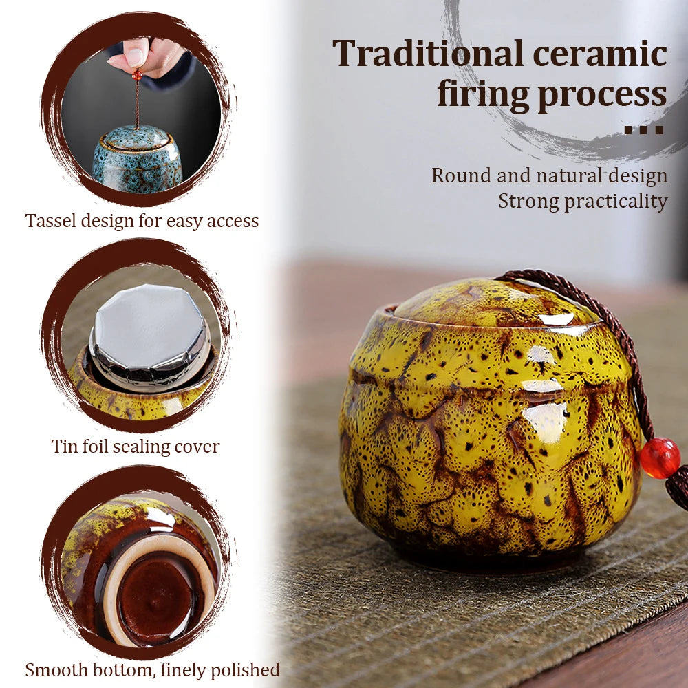 70Ml Ceramic Canister Mini Cremation Urn Seal Pot Memorial Container Pet Urn Keepsake Funeral Casket Dog Cat Bird Columbarium