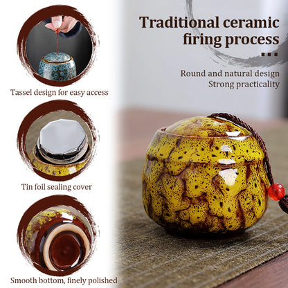 70Ml Ceramic Canister Mini Cremation Urn Seal Pot Memorial Container Pet Urn Keepsake Funeral Casket Dog Cat Bird Columbarium