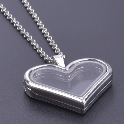 1Pc Trendy Sweet Love Glass Reliquary Photo Locket Pendant Necklaces Goth Heart Cremation Ashes Urn Relicario Collares Jewelry
