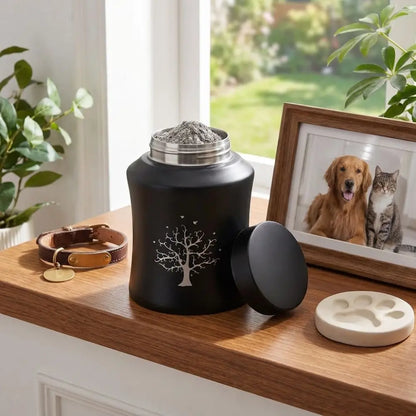 Stainless Steel Pet Ashes Storage Box Moisture Proof with Lid Pet Urn-Funeral Holder Dust-Proof Sealed Dog Cat Cremation Urns