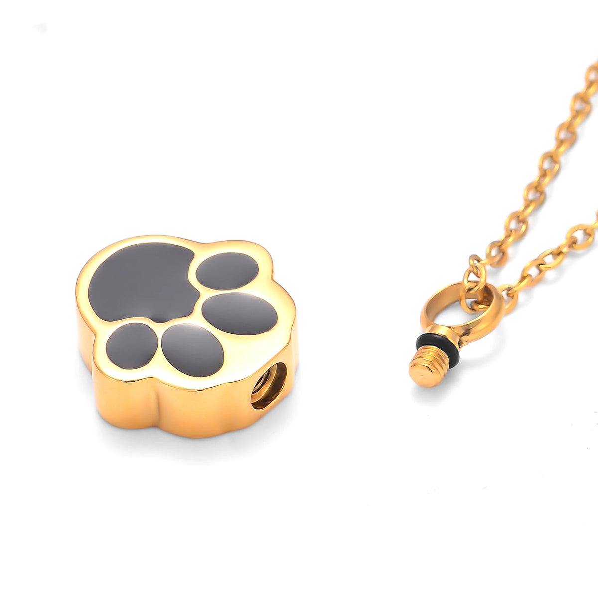 Stainless Steel 316L Pet Foot Rint Ash Urn Cremation Pendant Necklace Engravment