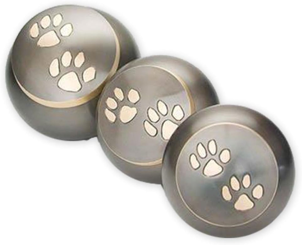 Pawsitively Cherished Unique Brass Cremation Urn for Ashes - Dogs, Cats and Other Medium-Sized Pets - Slate/Gold - Medium