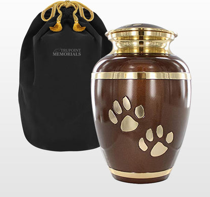 Pet Urn for Dogs and Cats Ashes, Paws Print Grey Cremation Urns for Pets - Broen, Large up to 122Lb