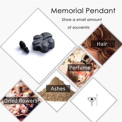 Pet Cremation Jewelry for Ashes Pendant Paw Print Pet Urn Necklace Memorial Keepsake Jewelry for Pet/Dog'S/Cat'S Ashes