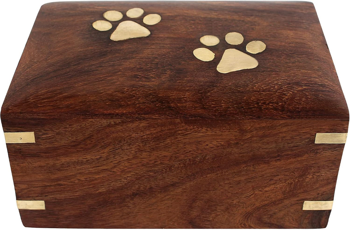 Iblay Rosewood Pet Urn Box - Peaceful Pet Memorial Keepsake Urn for Dogs,Cats (Medium1 : 7.5" X 5.5" X 3.5" - 75Lbs or 45Kg)
