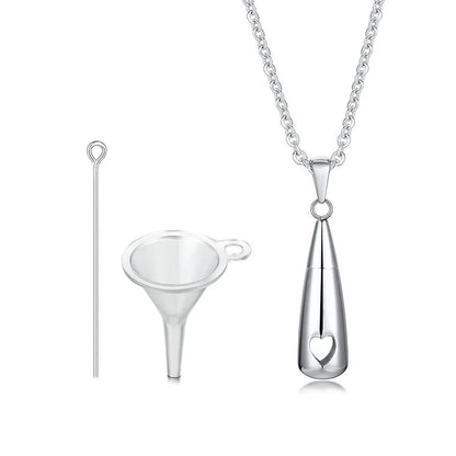 Teardrop Ashes Cremation Women Necklace Jewelry, Memorial Keepsake Urn Remembrance Gift, Stainless Steel Water Drop Pendant