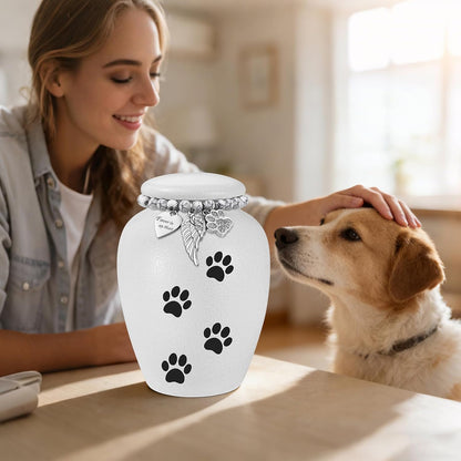 Pet Urn for Dogs Cats 4.8 Inch Small Urn for Pet Ashes Cremation Keepsake Urns Ceramic Mini Urns for Ashes Pet Memorial Sympathy Gifts for Loss of Pets Dog Urns Cat Urns