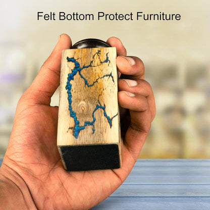 Mango Wood & Epoxy Resin Fractal Resin Wooden Adult Large Cremation Urn for Human Ashes, Men, Women, Small Keepsake Urn