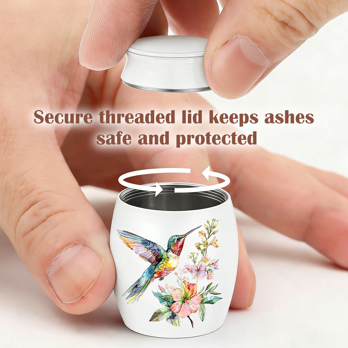 Cremation Urn Keepsake Hummingbird Urn for Ashes Women Men White Small Urns for Human Ashes - Decorative Urn