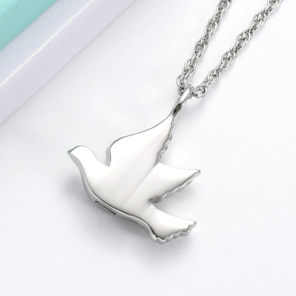 Cremation Jewelry for Ashes Stainless Steel Peace Dove Urn Keepsake Memorial Ash Holder Cremation Urn Pendant Necklace