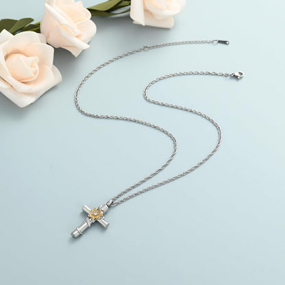 Sunflower Urn Necklaces for Ashes for Women Men Cremation Jewelry Memorial Human Ashes Pendant