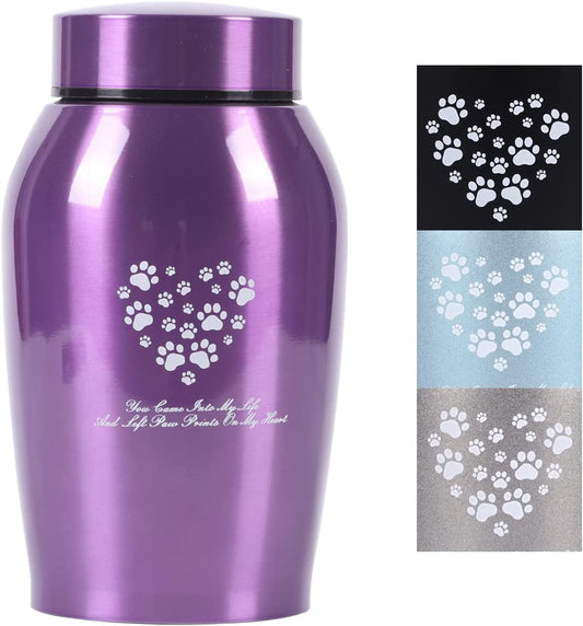 Stainlee Steel Pet Urns,Paws Engraved Dog Urn for Ashes,Cat Creamtion Urn for Ashes,Pet Urn for Large Dog