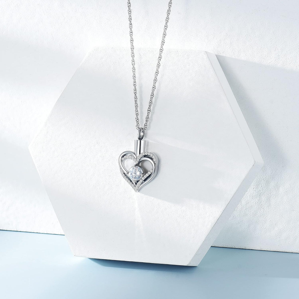 Cremation Jewelry Heart Urn Necklace for Ashes of Loved One