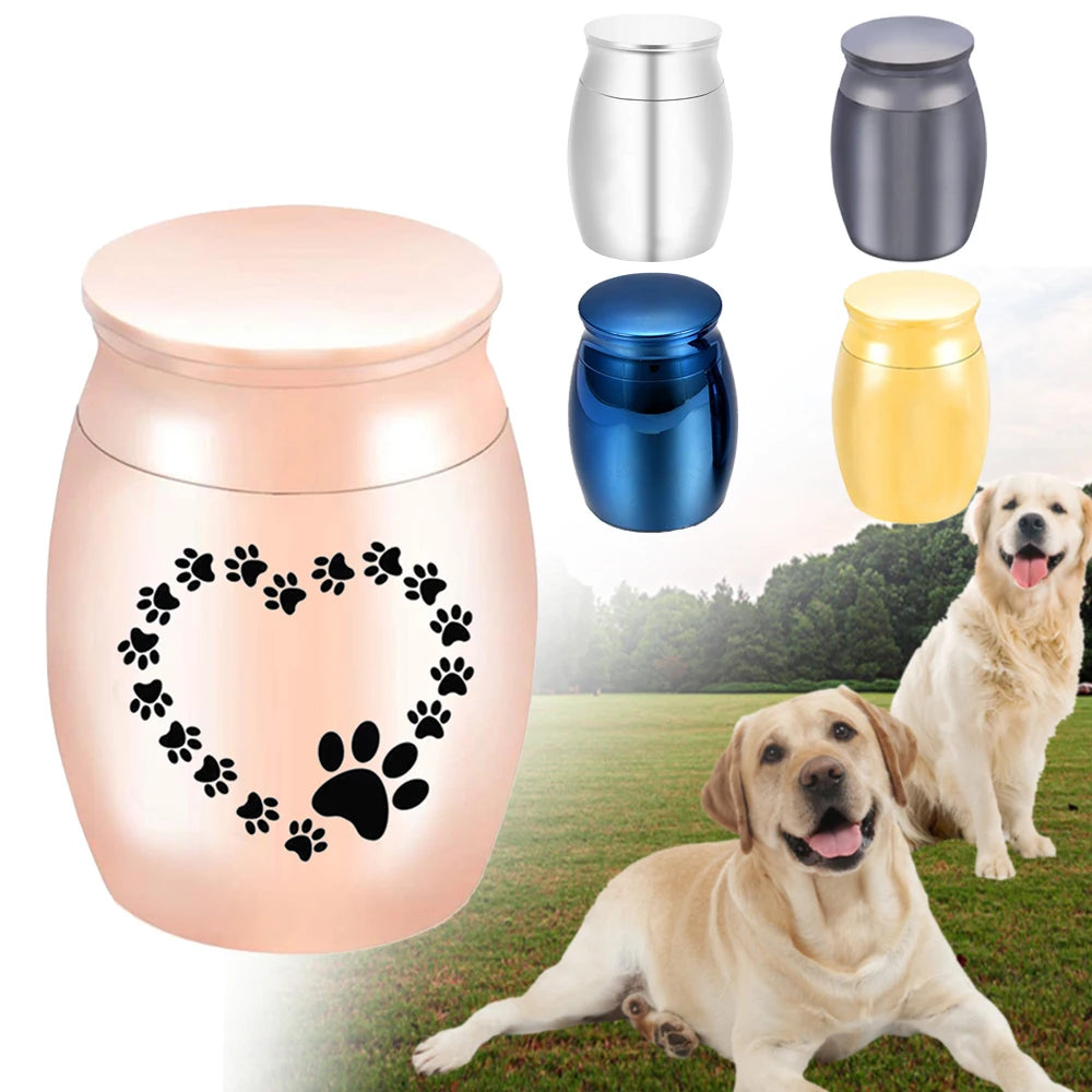 30X40Mm Heart-Shaped Dog Paw Print Cremation Ashes Urn Exquisite Keepsake Ashes Jar Mini Pet Urn Commemorative Pet Big Dog/Puppy