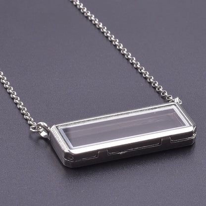 1Pc Trendy Sweet Love Glass Reliquary Photo Locket Pendant Necklaces Goth Heart Cremation Ashes Urn Relicario Collares Jewelry