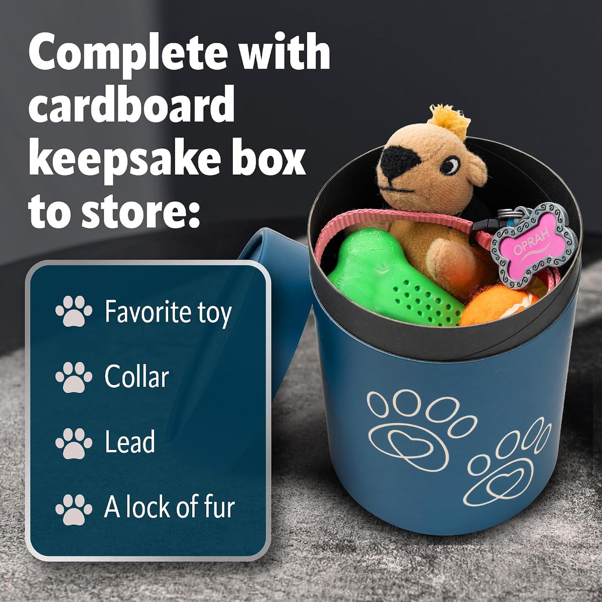 Ceramic Pet Urn for Ashes of Dogs, Cats | Small & Medium Sized Pets up to 50Lbs | Beautiful Memorial Urn with Airtight Lid | Keepsake Box for Collar, Toy | Cremation Urn Sympathy Gift