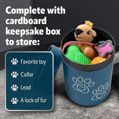 Ceramic Pet Urn for Ashes of Dogs, Cats | Small & Medium Sized Pets up to 50Lbs | Beautiful Memorial Urn with Airtight Lid | Keepsake Box for Collar, Toy | Cremation Urn Sympathy Gift