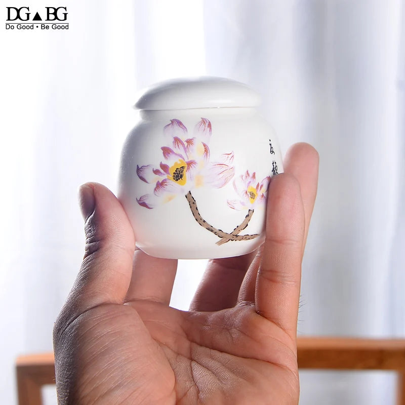Memorial Container Pet Ashes Urn Handpainted Ceramics Urn Cremation Pet Bird Ash Holder Burial at Home Gift