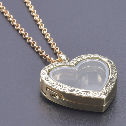 1Pc Trendy Sweet Love Glass Reliquary Photo Locket Pendant Necklaces Goth Heart Cremation Ashes Urn Relicario Collares Jewelry