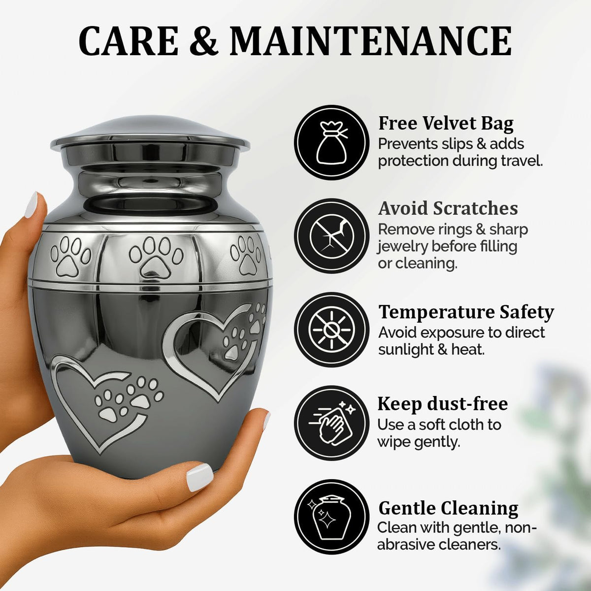 Pet Urns for Dogs Ashes – Medium Pet Cremation Urn with Paw Print, Holds Ashes up to 55Lbs, Elegant Slate Gray Memorial Urn for Dogs & Cats