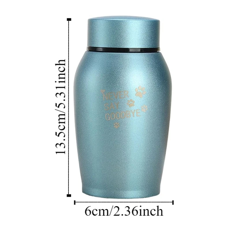 Creative Pet Ashes Storage Box Pet Paw Print Stainless Steel Funeral Urn for Pets Waterproof Dustproof Memento Burial Holder