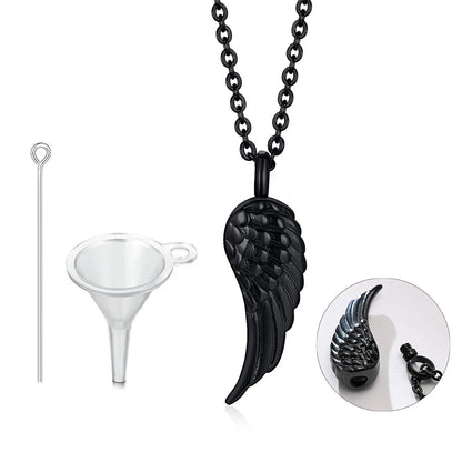 Delicate Angel Wing Cremation Necklace for Women,Stainless Steel Urn Pendant Ashes Holder Memorial Jewelry,Keepsake Gift