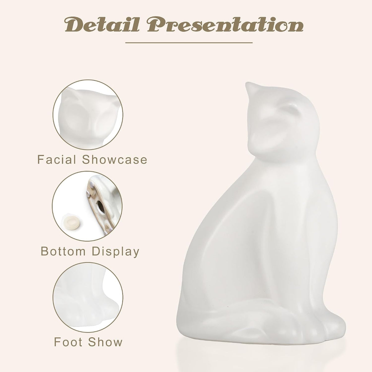 Pet Urns for Cats, Elegant Ceramics Keepsake for Pet Ashes