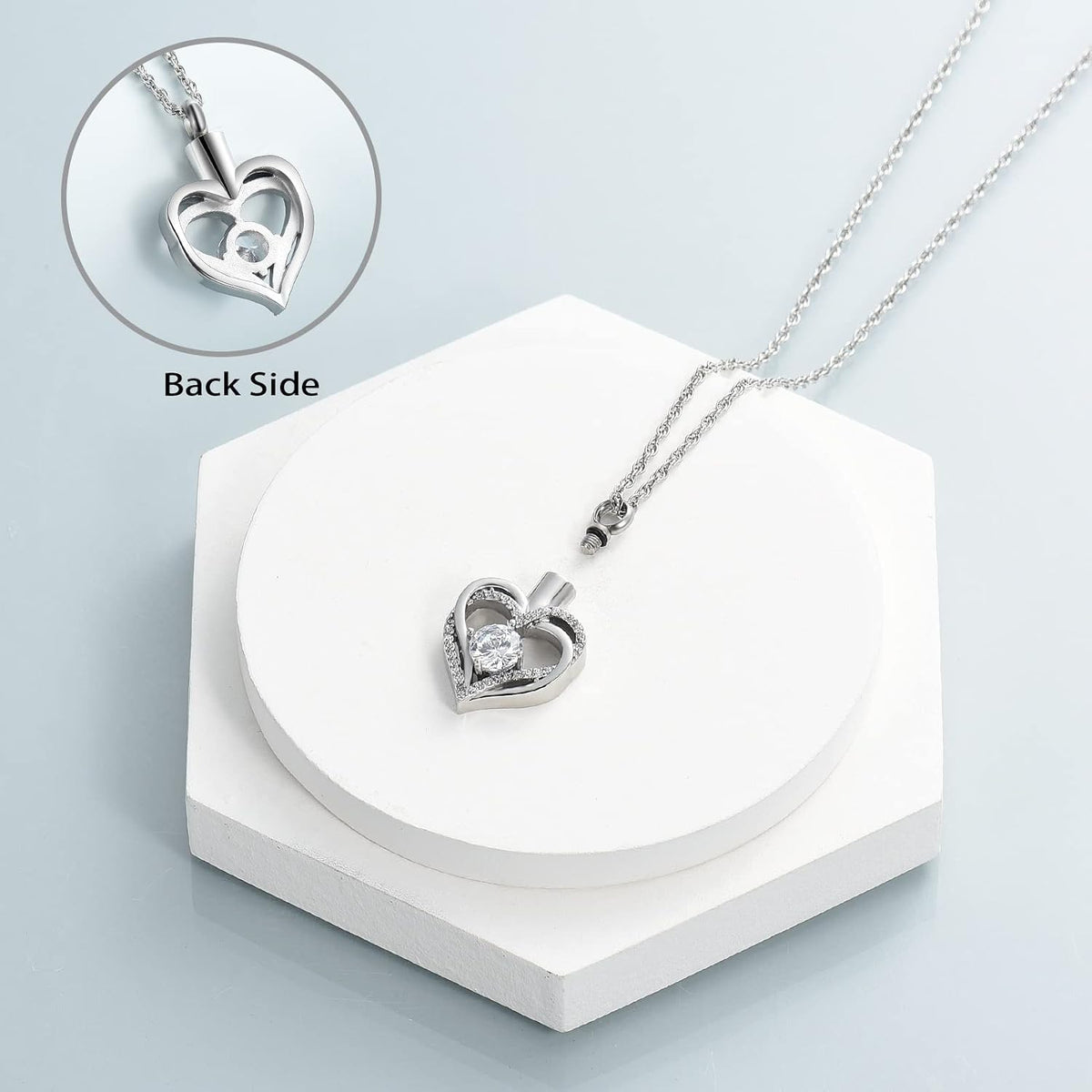 Cremation Jewelry Heart Urn Necklace for Ashes of Loved One