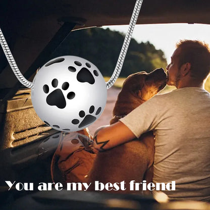 Paw Urn Cremation Necklace Silver Dog Cat Pet Paw Print Cremation Jewelry for Pet Ashes Animal Keepsake Memorial Charm Pendant