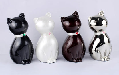 Kitty Cat Urns for Ashes - Pet Memorial Cat Urn Cat Memorial Gift, Pet Urn for Cat Ashes Keepsake Pet Urns for Cats Ashes, Pet Ashes Urn, Pet Cremation Urn (Black)