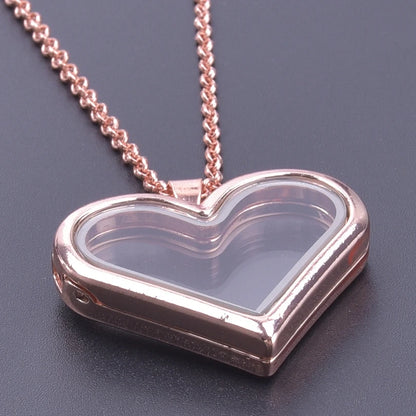 1Pc Trendy Sweet Love Glass Reliquary Photo Locket Pendant Necklaces Goth Heart Cremation Ashes Urn Relicario Collares Jewelry
