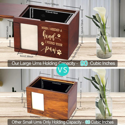 Pet Memorial Urns for Dogs or Cats Ashes with Photo Frame