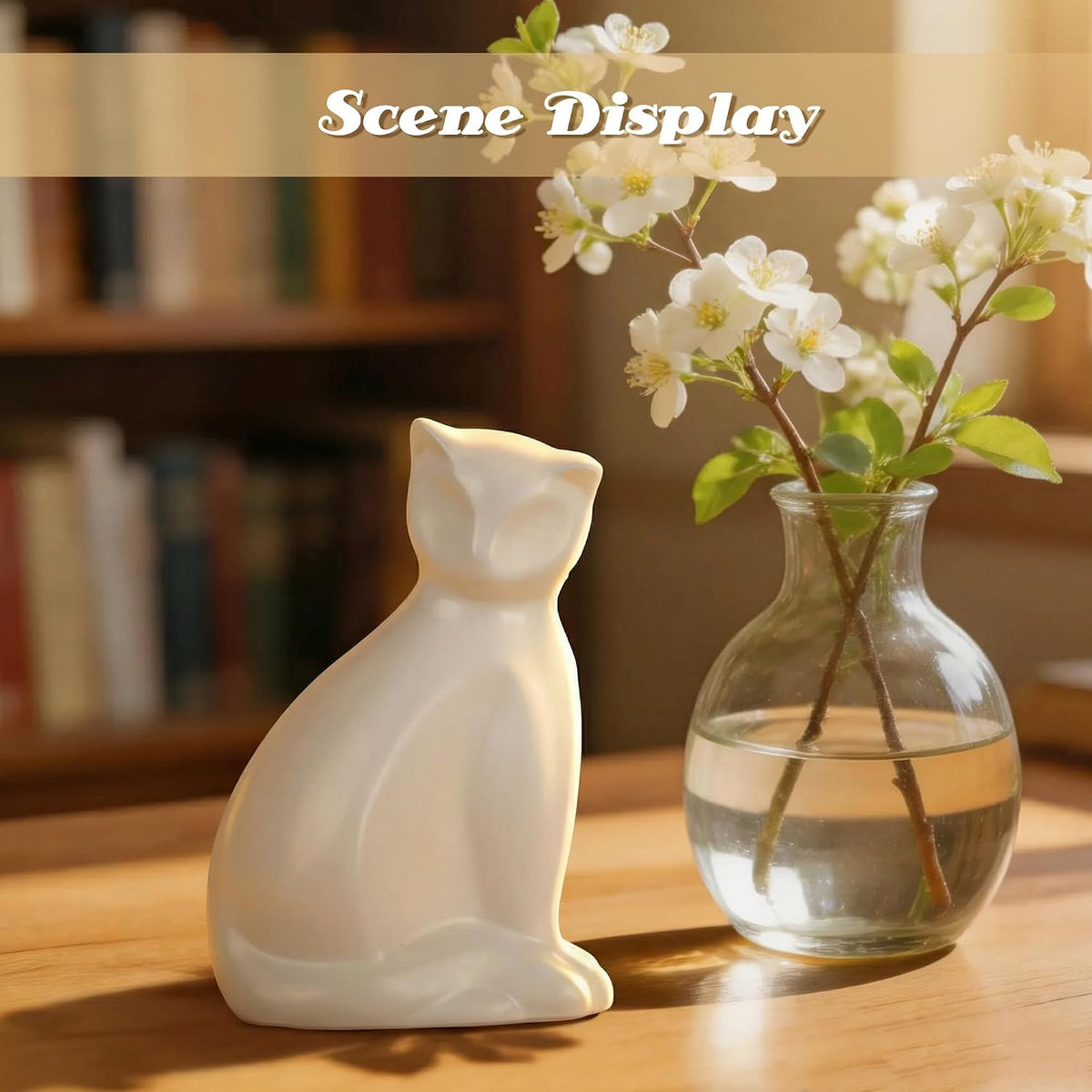 Pet Urns for Cats, Elegant Ceramics Keepsake for Pet Ashes