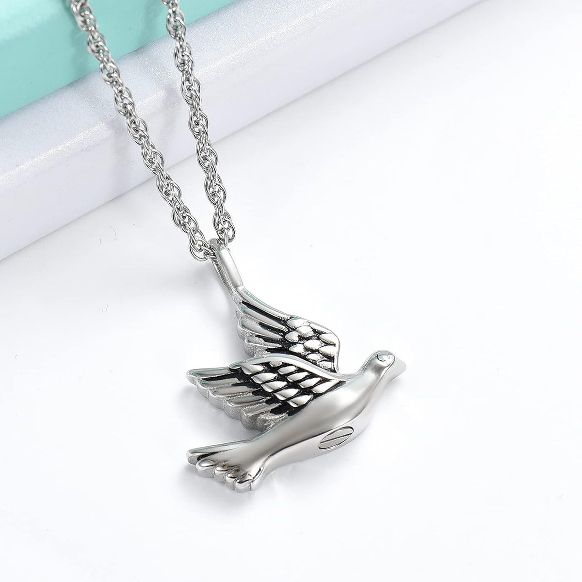 Cremation Jewelry for Ashes Stainless Steel Peace Dove Urn Keepsake Memorial Ash Holder Cremation Urn Pendant Necklace