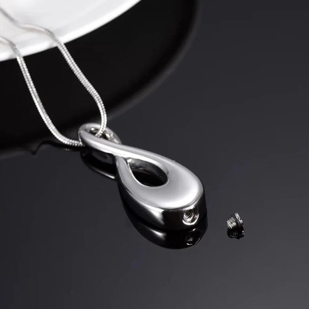 Infinity Memorial Stainless Steel Necklace for Human/Pet Urn Ashes Love Cremation Pendant Jewelry