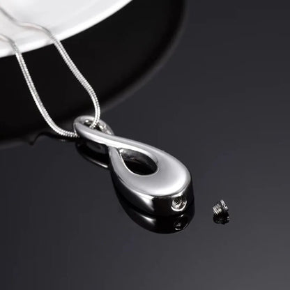 Infinity Memorial Stainless Steel Necklace for Human/Pet Urn Ashes Love Cremation Pendant Jewelry