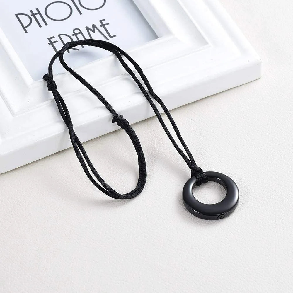 Urn Necklaces for Ashes Stainless Steel Memorial Urns Pendant Necklaces Circle of Life Eternity Cremation Ashes Jewelry