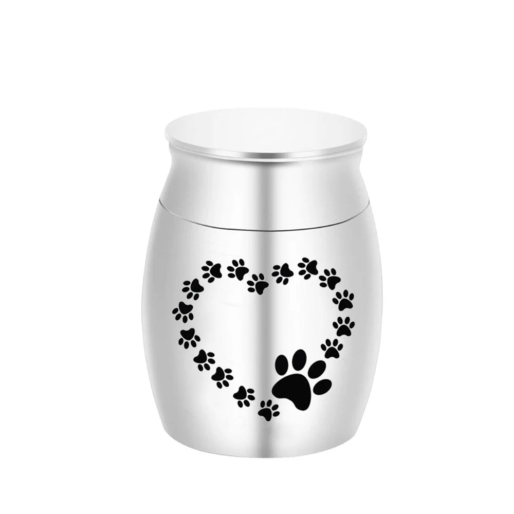 30X40Mm Heart-Shaped Dog Paw Print Cremation Ashes Urn Exquisite Keepsake Ashes Jar Mini Pet Urn Commemorative Pet Big Dog/Puppy