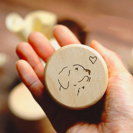 Dog Printed Wooden Carved Dog Fur Hair Memorial Box save Teeth Pet Teeth Storage Box Lost Pet Urn Memorial Gift for Dog Lovers
