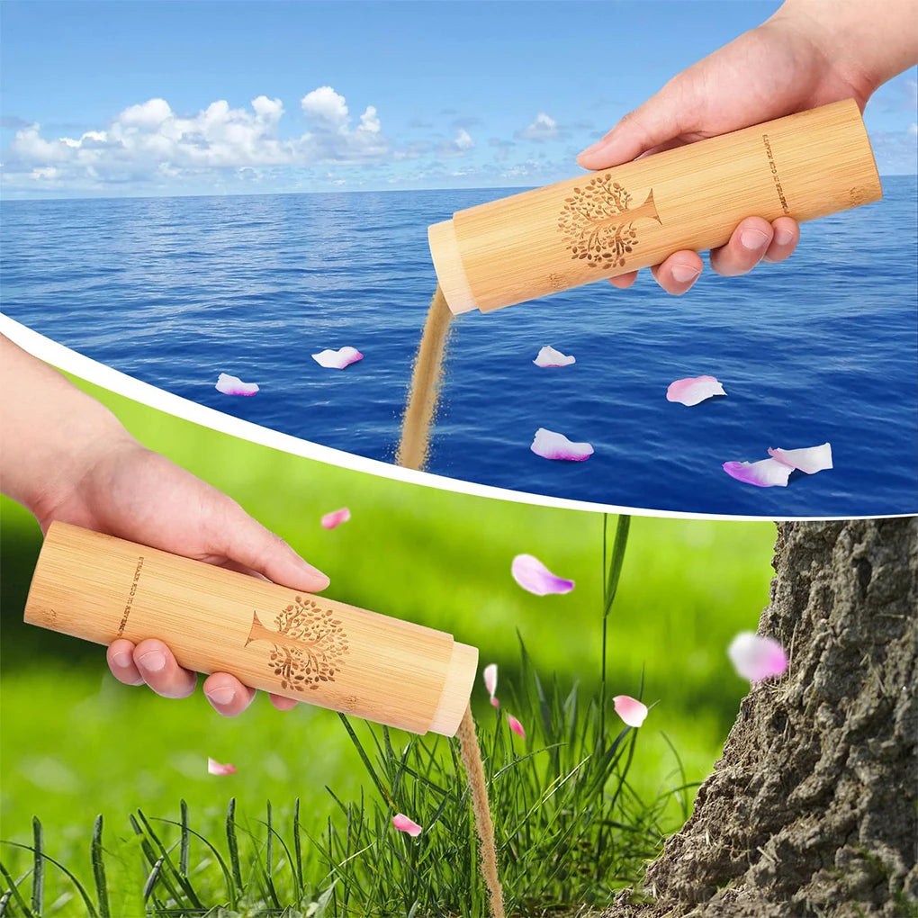 2Pcs/Set Bamboo Scattering Urn Set Small Bamboo Scattering Urns for Pets Ashes Cremation Ashes Tube Urns for Dog Cat Pet Ashes