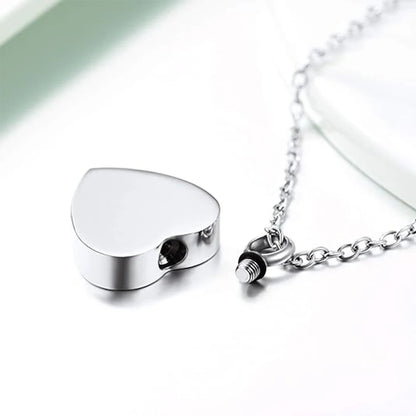 Heart Pet Ashes Necklace - Cremation Jewelry Keepsake Sympathy Gift for Loss of Dog, Cat Urn Necklaces