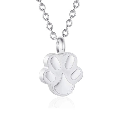 Pet Cremation Jewelry for Ashes Pendant Paw Print Pet Urn Necklace Memorial Keepsake Jewelry for Pet/Dog'S/Cat'S Ashes
