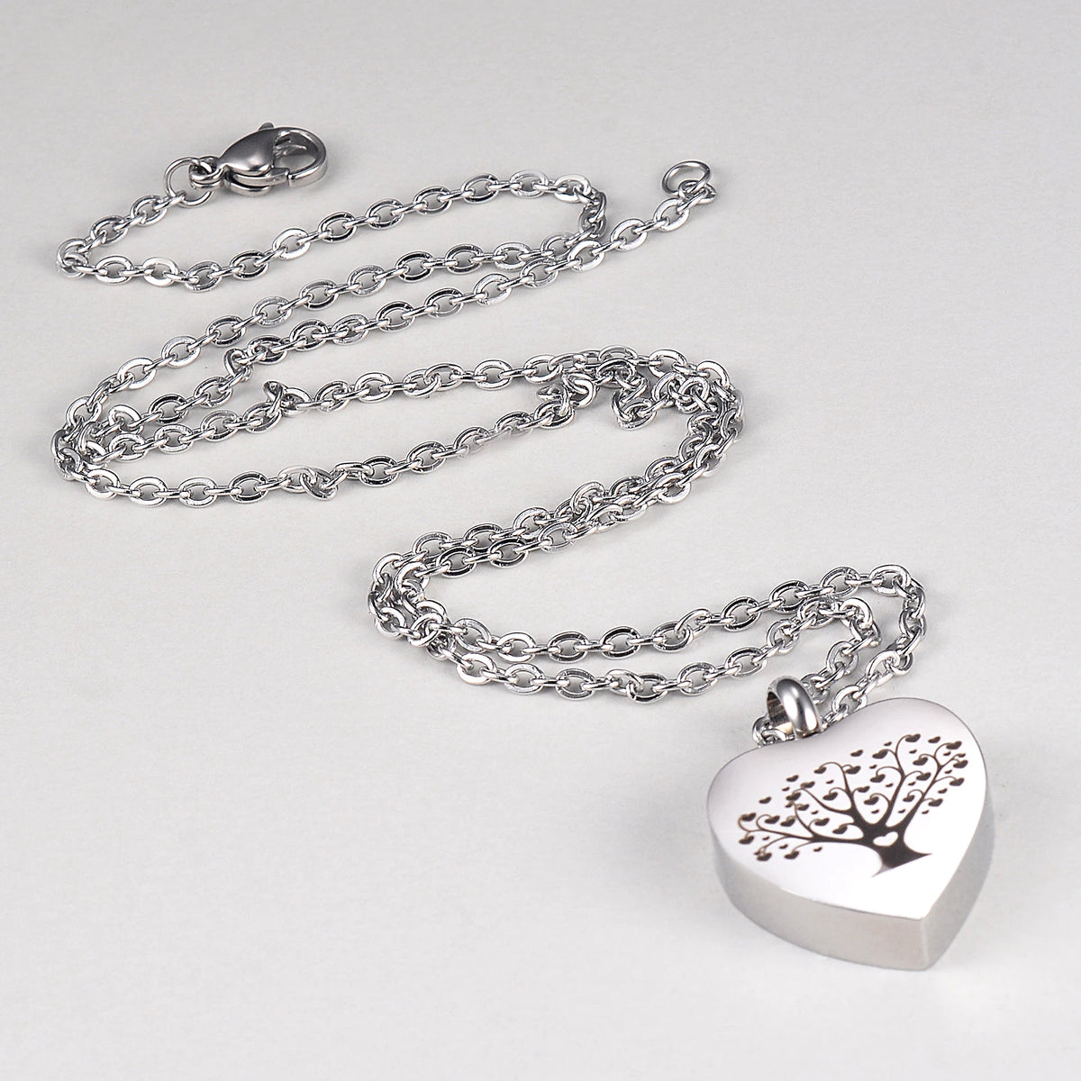 Life Tree Heart Cremation Urn Necklace Ash Jewelry Memorial Keepsake Pendant