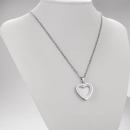 Glass Cremation Jewelry Necklace for Ashes Heart Memorial Lockets for Ashes Stainless Steel Keepsake Urn Ashes Pendants