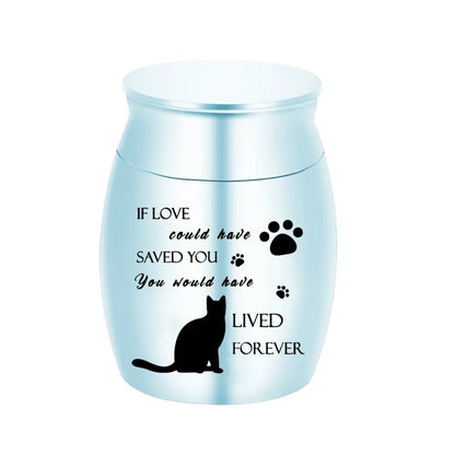 Waterproof Mini Pet Memorials Urn Dustproof Paw Print Pet Ash Holder Aluminium Alloy Sealed Cat Cremation Urn Funeral Supplies