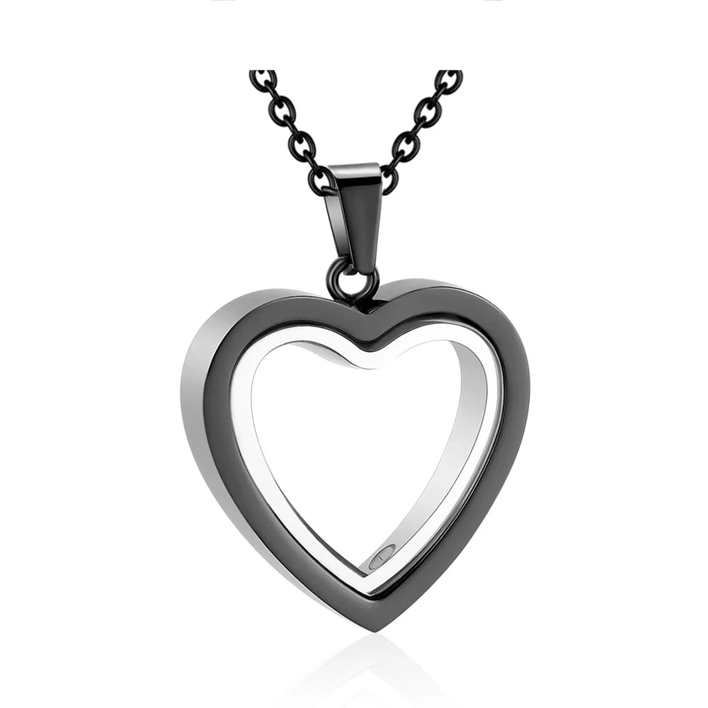 Glass Cremation Jewelry Necklace for Ashes Heart Memorial Lockets for Ashes Stainless Steel Keepsake Urn Ashes Pendants